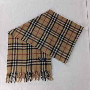 Burberry Lambswool Scarf Beige – Unisex Classic Check – Luxury Fashion-Pre-Loved